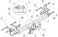 Фаркоп MI 22 для MITSUBISHI Lancer IX 2003-2007, Автос, нагрузка 1000/75 кг. С подрезкой бампера от магазина ФаркопРос